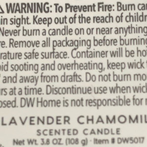 DW HOME CANDLE LAVENDER CHAMOMILE  MINI 3.8 oz 1WICK NEW - Picture 3 of 3